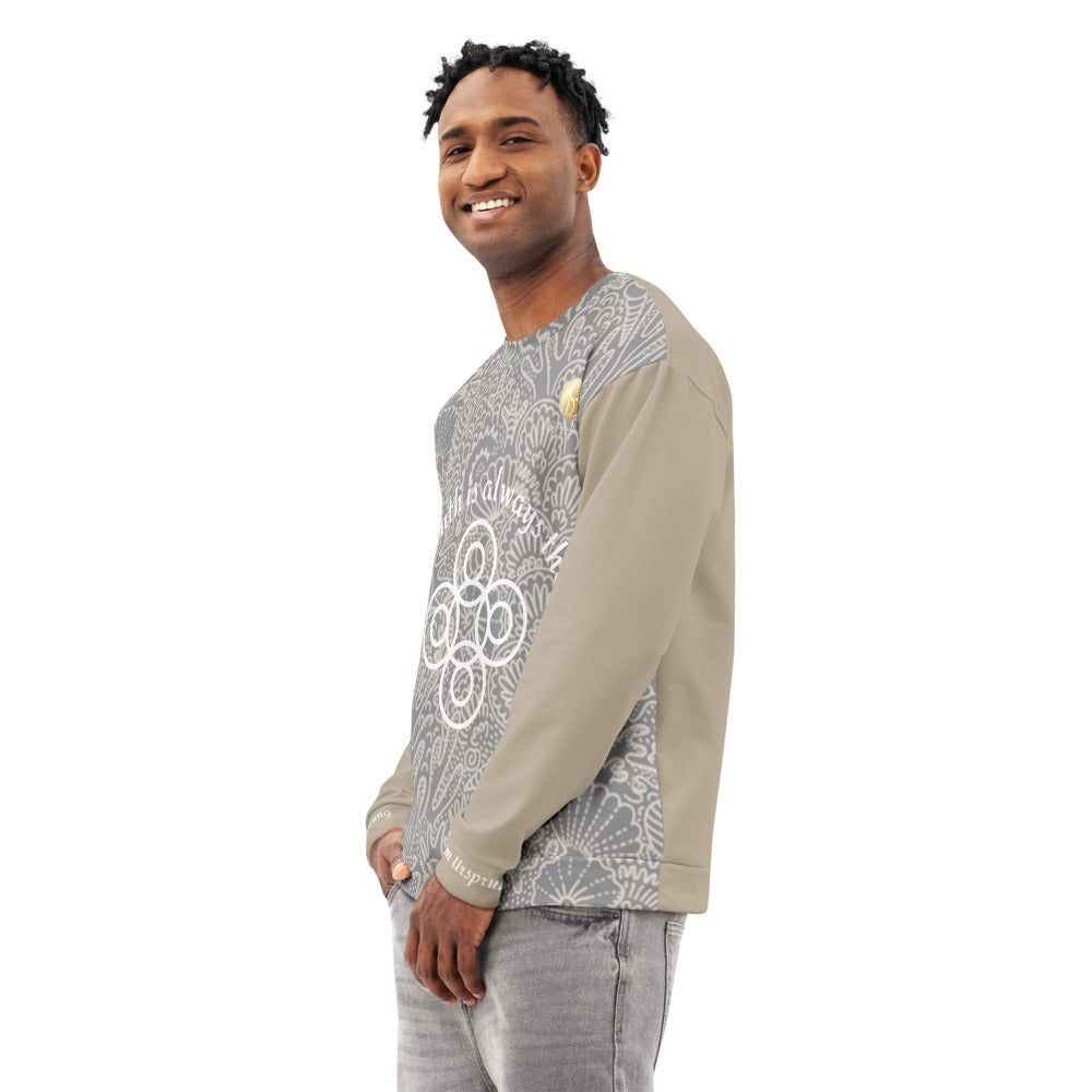 Relax Elegant Unisex Cotton Sweatshirt “Zum Ursprung” – Authentic Presence Collection